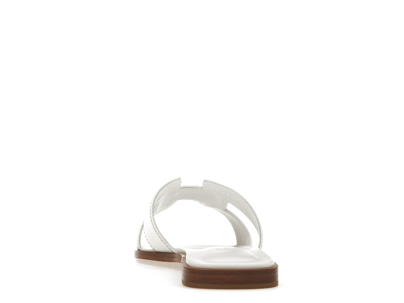 Hermes Oran Sandal Blanc Box Calfskin Leather