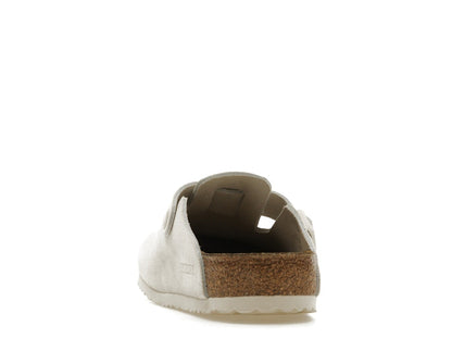 Birkenstock Boston Antique White Suede