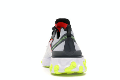 Nike React Element 55 Pure Platinum Bright Crimson Volt