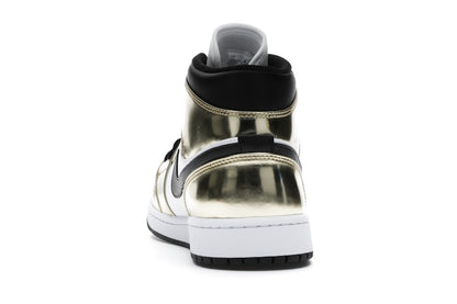 Jordan 1 Mid Metallic Gold Black White