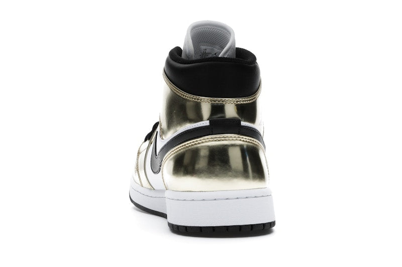 Jordan 1 Mid Metallic Gold Black White