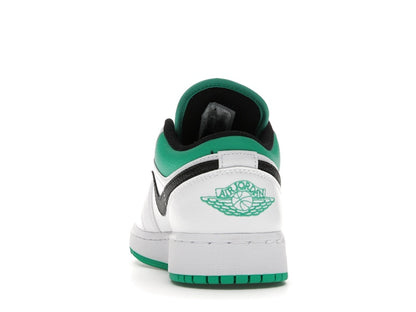 Jordan 1 Low White Lucky Green Tumbled Leather (GS)