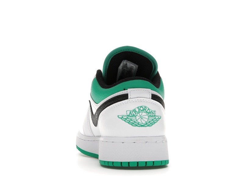 Jordan 1 Low White Lucky Green Tumbled Leather (GS)