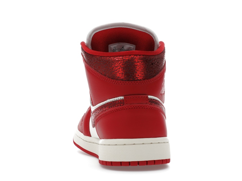 Jordan 1 Mid SE Red Cracked Leather (Women's)