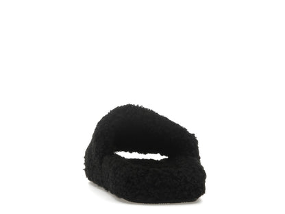 Balenciaga Paris Furry Slide Black