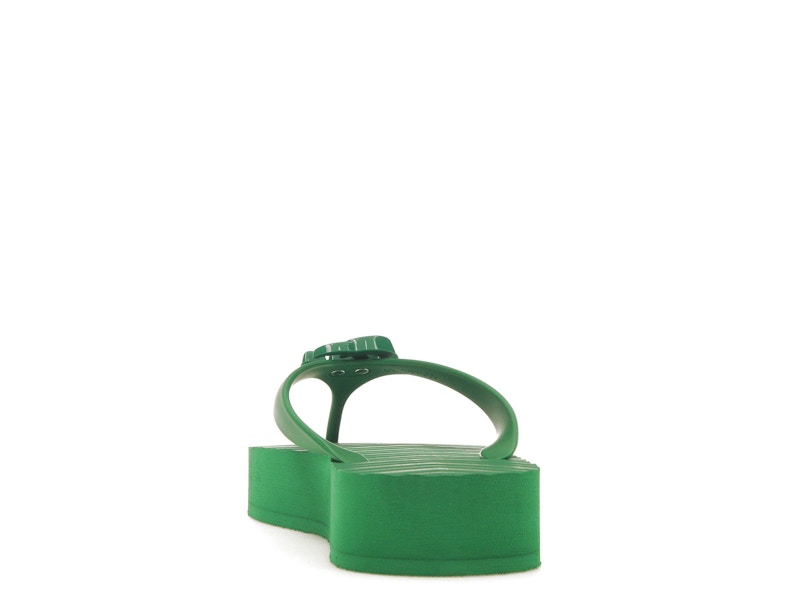 Gucci Chevron Thong Sandal Green Rubber