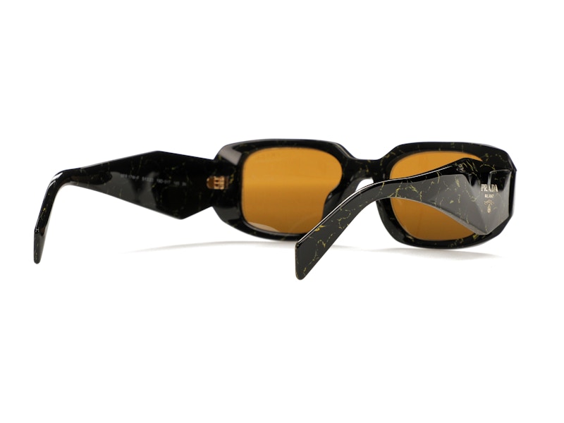 Prada Sunglasses PR 17WSF Black/Yellow Marble/Dark Brown (PR17WSF-19D01T-51)