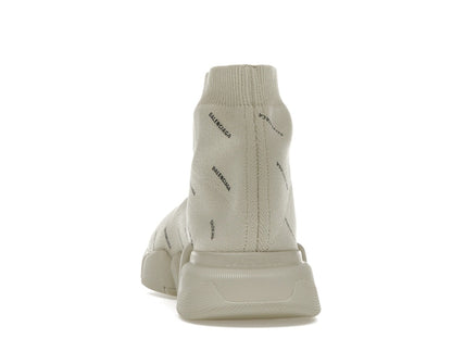 Balenciaga All Over Logo Speed 2.0 Beige