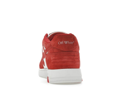 OFF-WHITE Out Of Office "OOO" Low Tops Brick Red White Suede