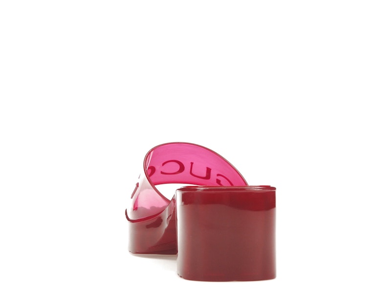 Gucci 60mm Slide Sandal Hibiscus Red Rubber