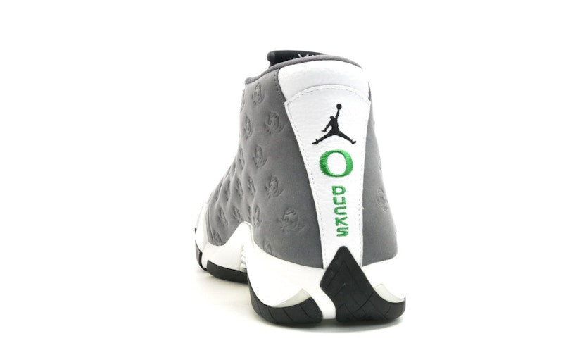 Jordan 14 Retro Oregon Ducks PE Grey