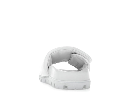 Prada Soft Padded 20mm Slide Sandal White Nappa Leather