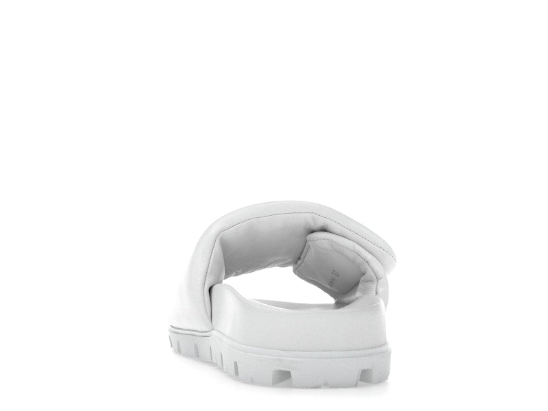 Prada Soft Padded 20mm Slide Sandal White Nappa Leather