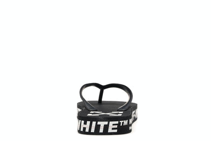 Off-White Logo Typographic Flip Flop Black SS20