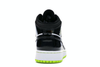 Jordan 1 Mid Black Cyber Mystic Green (GS)