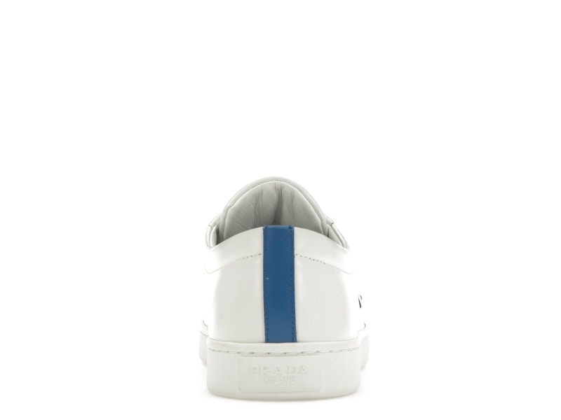 Prada Court Sneaker White Blue Leather (Women's)