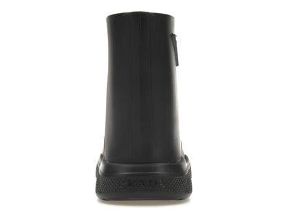 Prada Pull-On Rain Booties Black Rubber