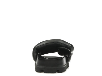 Prada Soft Padded 20mm Slide Sandal Black Nappa Leather