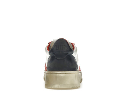 Autry Medalist Leather Low Super Vintage White Blue Red