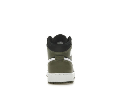 Jordan 1 Mid Black White Olive (GS)