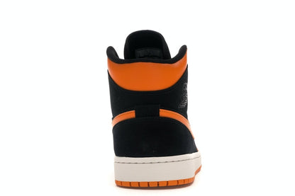 Jordan 1 Mid Black Orange Peel