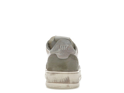 Autry Medalist Low Super Vintage White Silver Lizard