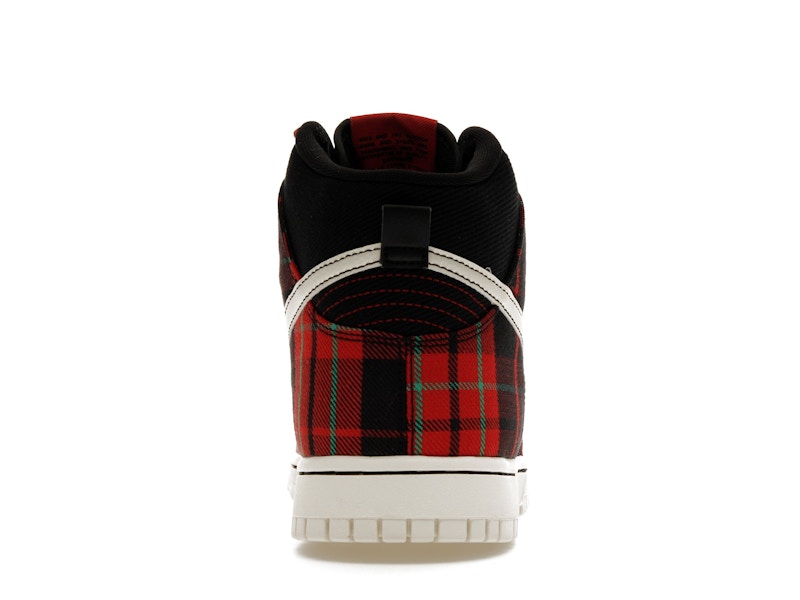 Nike Dunk High SE Tartan Plaid Black University Red