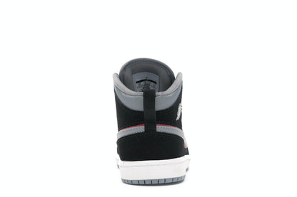 Jordan 1 Mid Black Particle Grey Gym Red (PS)