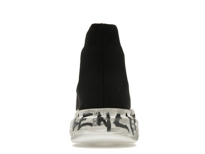 Balenciaga Speed 2.0 Graffiti Recycled Knit Black White