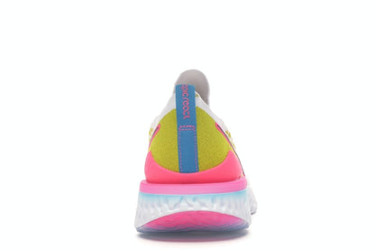 Nike Epic React Flyknit 1 White Pink Blast Citron