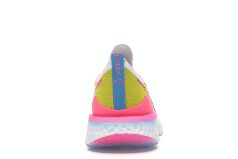 Nike Epic React Flyknit 1 White Pink Blast Citron