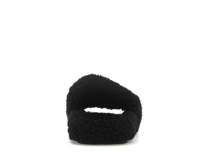 Balenciaga Paris Furry Slide Black