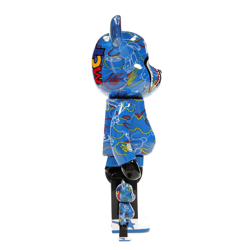 Bearbrick x BAPE Line Camo Shark 100% & 400% Set Blue/Black