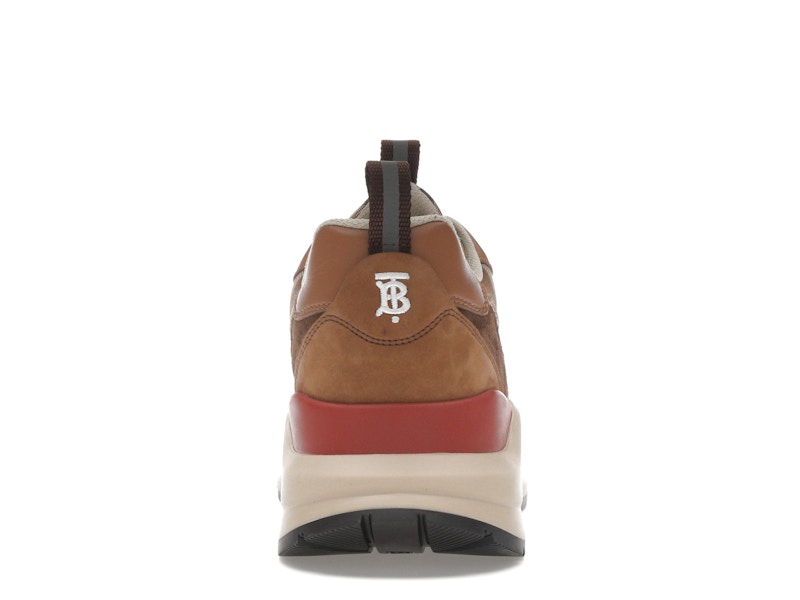 Burberry Check and Suede Sneakers Dark Birch Brown