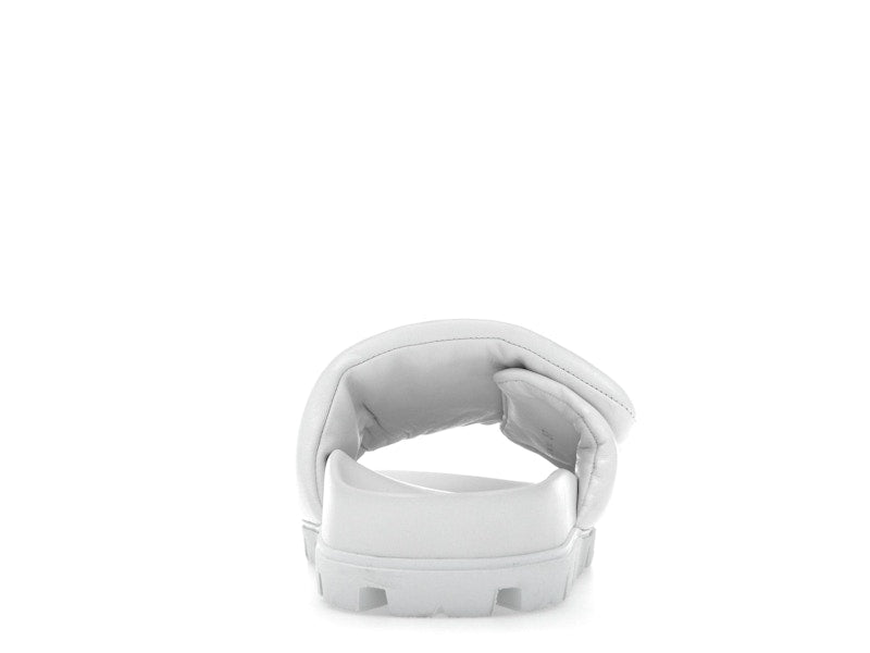 Prada Soft Padded 20mm Slide Sandal White Nappa Leather