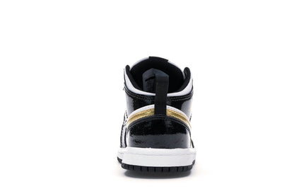 Jordan 1 Mid Patent Black White Gold (TD)