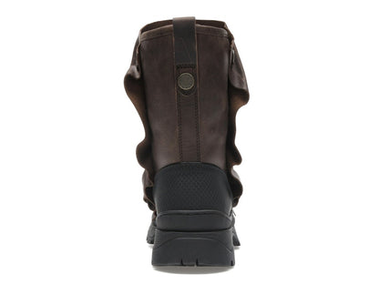 H&M x Glenn Martens Gaiter-Detail Leather Boots Dark Brown