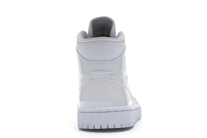 Jordan 1 Mid Triple White Patent Swoosh (Women's)