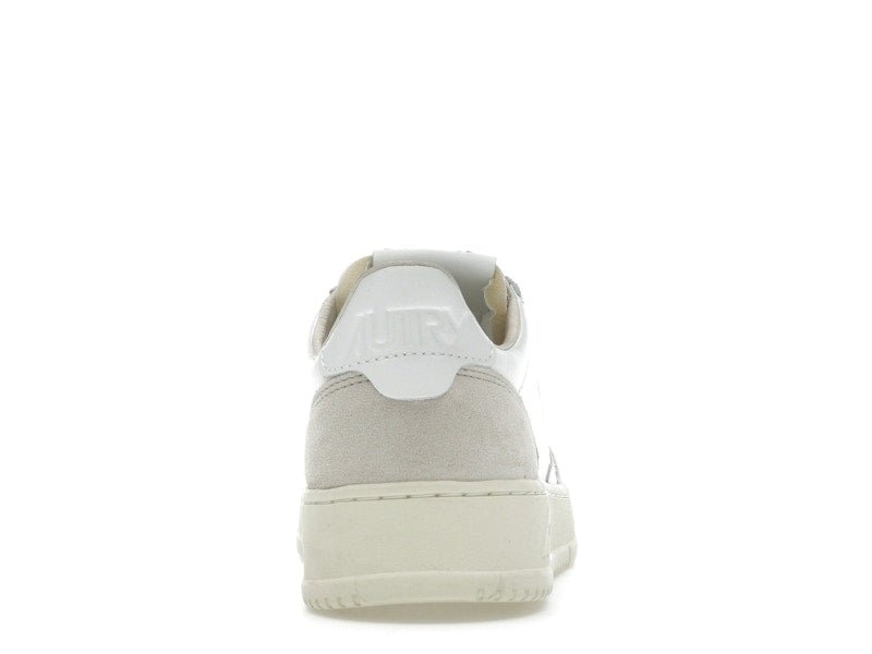 Autry Medalist Leather Low White Beige Suede (Women's)