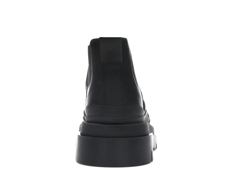 Bottega Veneta Leather Tire Chunky Sole Ankle Chelsea Boot Black