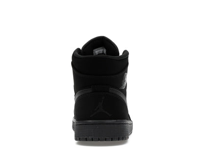 Jordan 1 Mid Black Black White