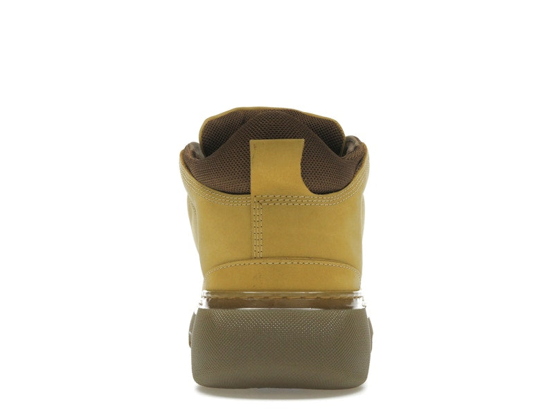 Burberry Lace Up Leather Ankle Boot Mustard Yellow