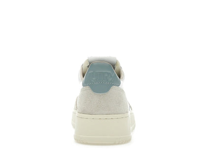 Autry Medalist Leather Low White Silver Blue Beige (Women's)