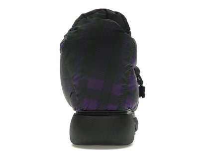 Burberry Check Pillow Boot Black Purple