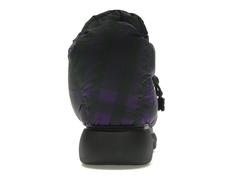Burberry Check Pillow Boot Black Purple