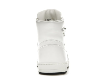 Prada Downtown High Top Sneakers Leather White White Black