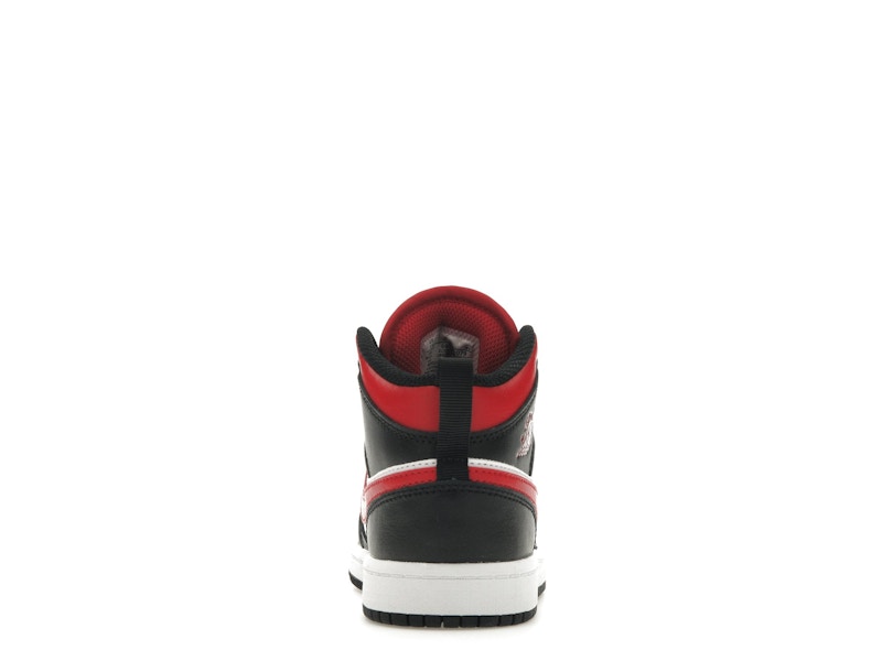 Jordan 1 Mid Black Fire Red (PS)