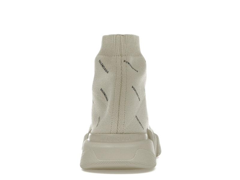 Balenciaga All Over Logo Speed 2.0 Beige