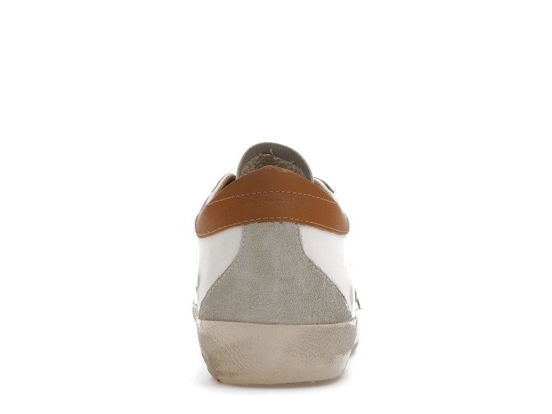 Golden Goose Super-Star White Vacchetta Tan Grey Suede Patch (Women's)