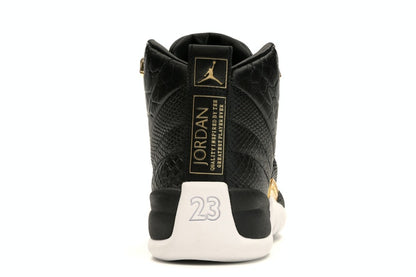 Jordan 12 Retro Black Metallic Gold White (Women's)